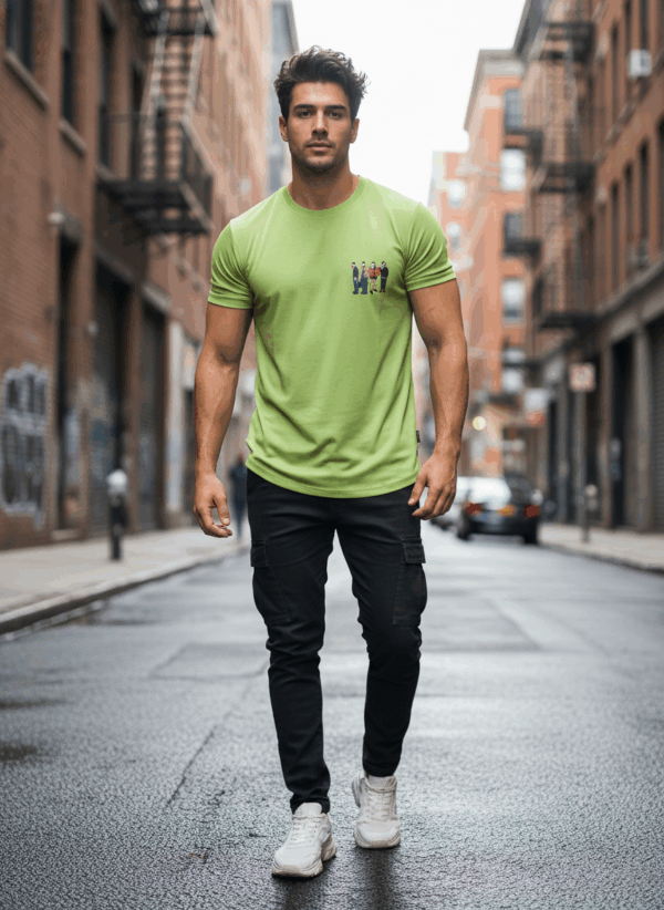 4 man front final Lightweight 120 GSM dry-fit T-shirt designed for breathable comfort and moisture-wicking performance. Soft, flexible fabric ideal for everyday wear, sports, or outdoor activity, offering a smooth fit and quick-dry functionality.