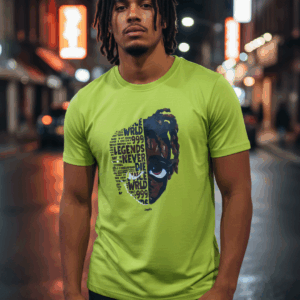 Legends Never Die Typography Art Tee – Neon Green Streetwear