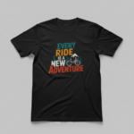 Every Ride Is a New Adventure bicycle graphic black t-shirt