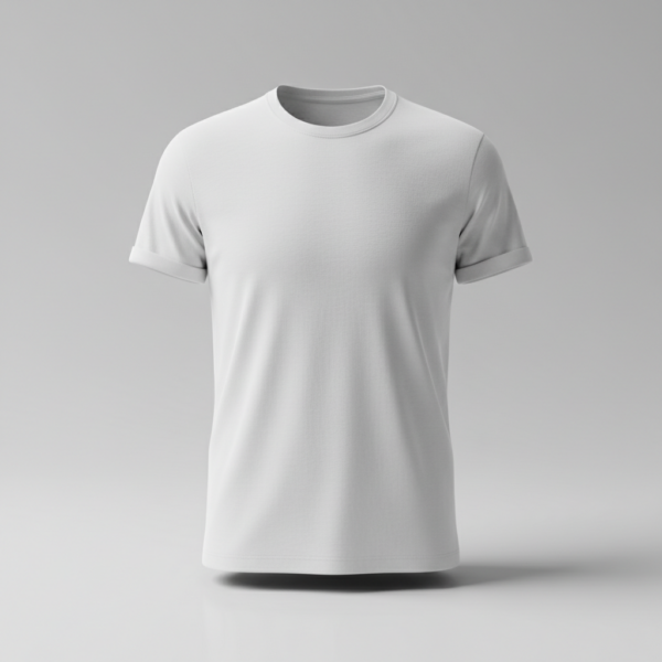 Premium Cotton Lycra T-Shirt Plain Regular Fit Front View