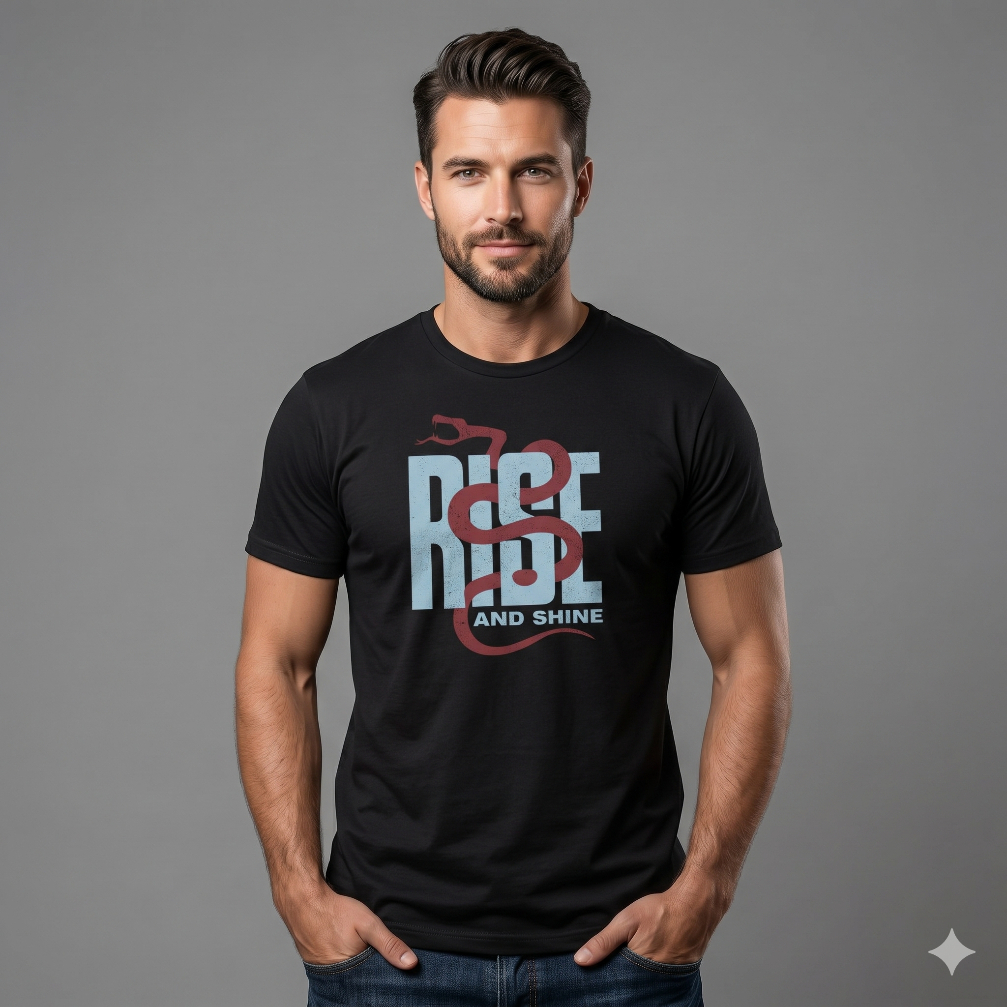 Gemini_Generated_Image_4hp6444hp6444hp6 Rise & Shine Snake Graphic T-Shirt - Image 1