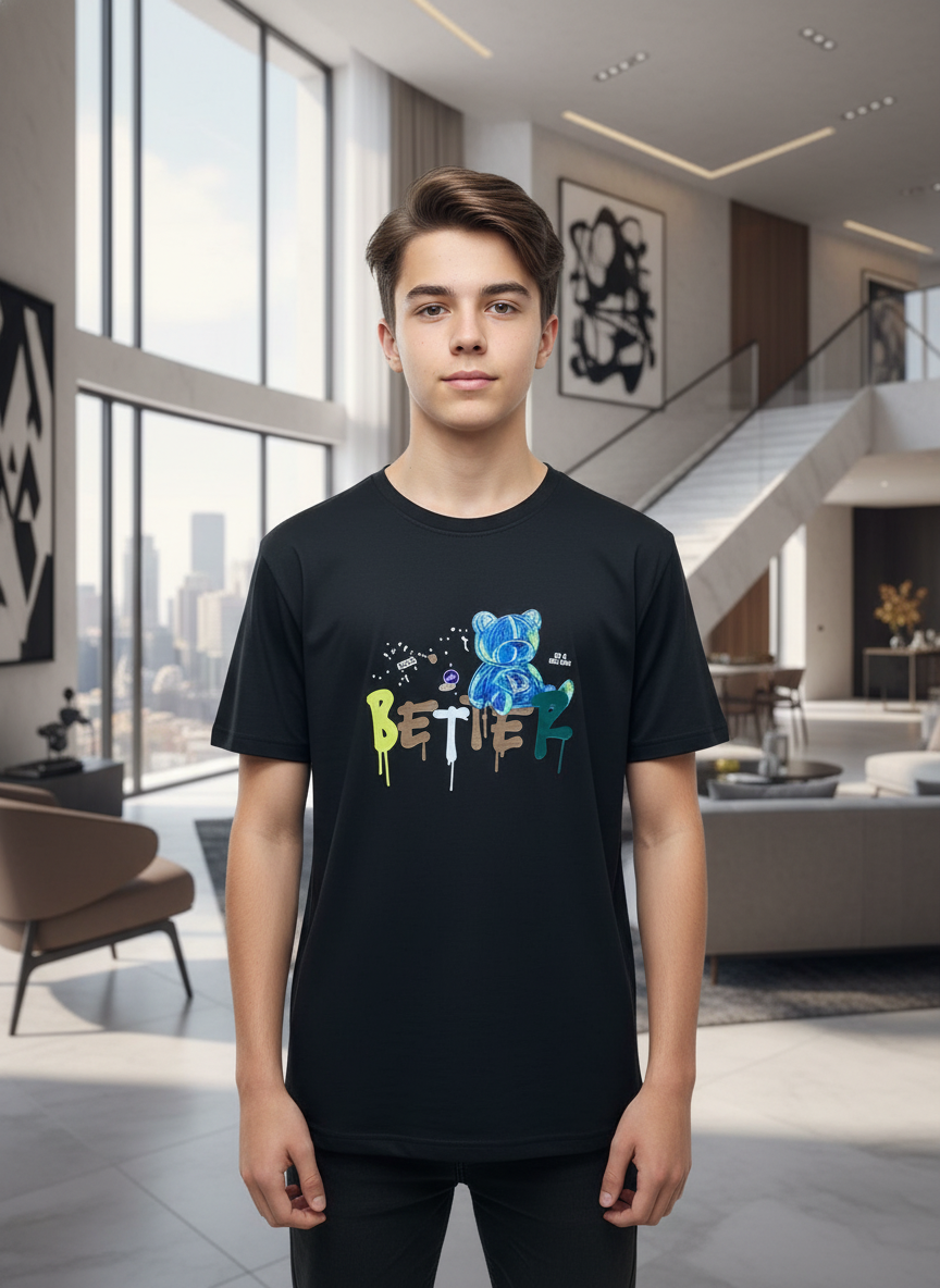 better final 2 Better Bear Graffiti T-Shirt,Dry Fit Cloth, 120 GSM - Image 1
